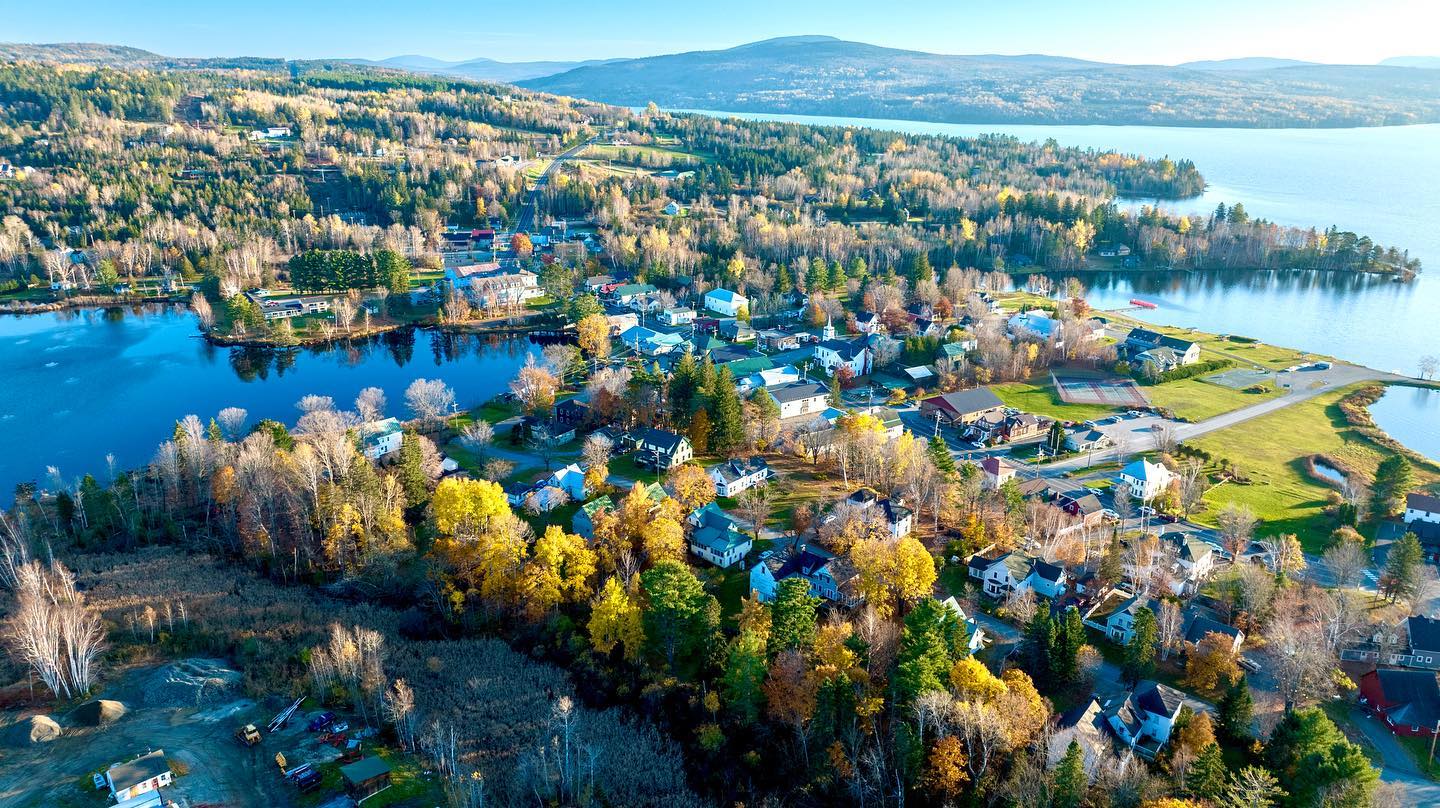 aerial view of Rangeley, Maine
