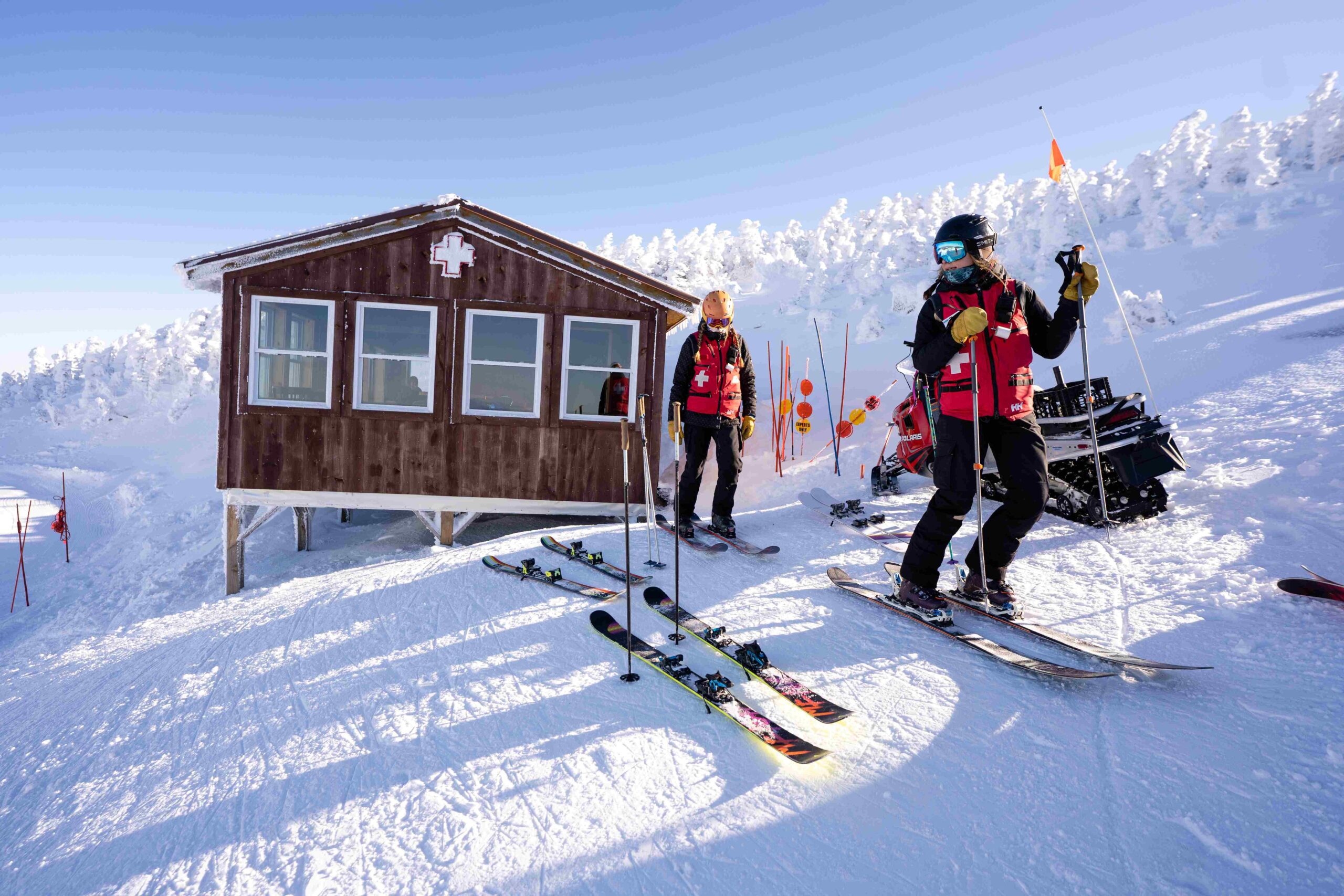 Saddleback Ski Patrollers_Top of the World shack